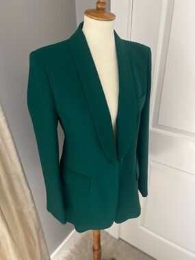 ZARA Dark Green Shawl Collar Blazer